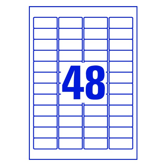 48 stk. etiketter pr. ark.