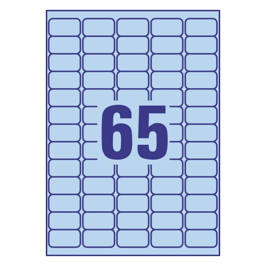 65 stk. etiketter pr. ark.