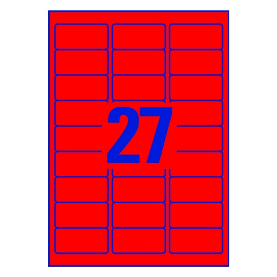 27 stk. etiketter pr. ark.