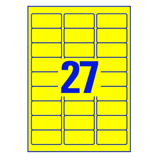 27 stk. etiketter pr. ark.