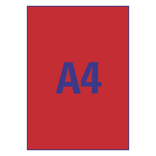Rød A4 stk. etiketter pr. ark.