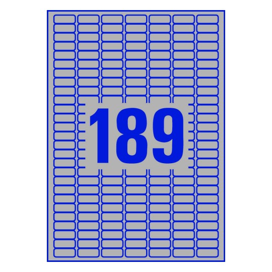 189 stk. etiketter pr. ark.