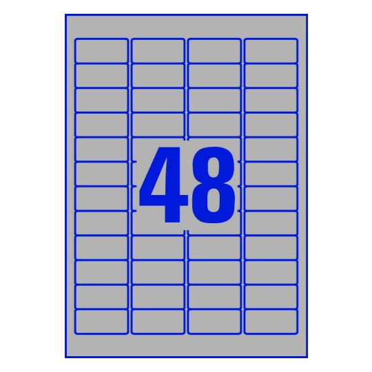 48 stk. etiketter pr. ark.
