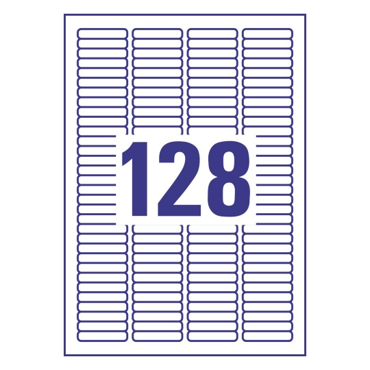 128 stk. etiketter pr. ark.