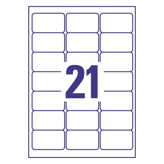 21 stk. etiketter pr. ark.