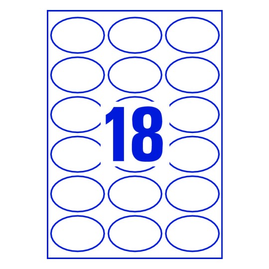 18 stk. etiketter pr. ark.