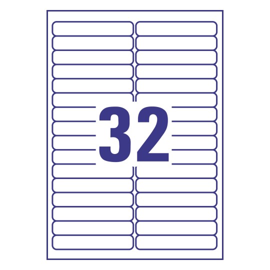 32 stk. etiketter pr. ark.