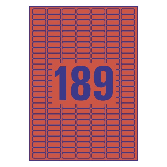 189 stk. etiketter pr. ark.