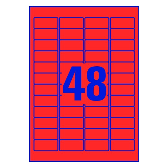 48 stk. etiketter pr. ark.