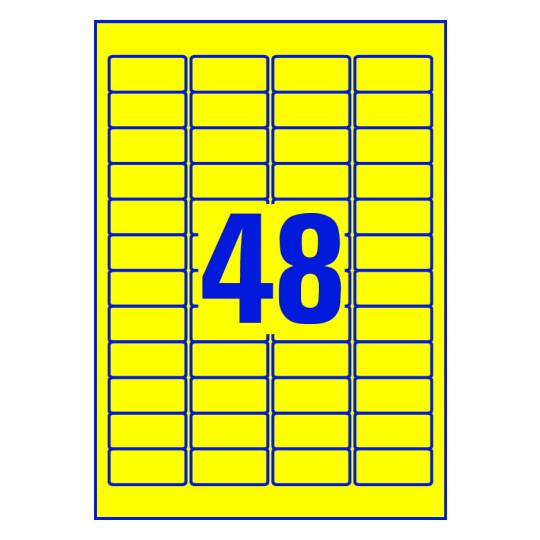 48 stk. etiketter pr. ark.