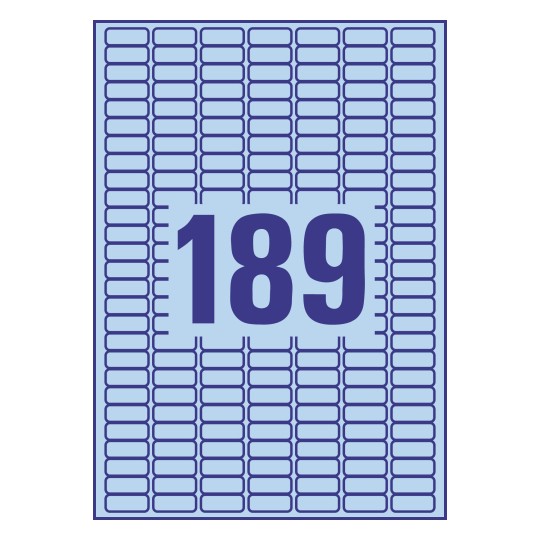 189 stk. etiketter pr. ark.