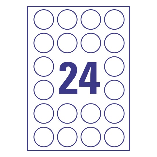 24 stk. etiketter pr. ark.