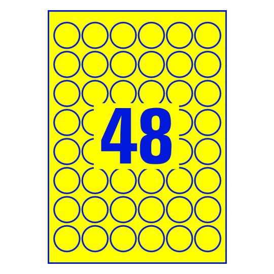 48 stk. etiketter pr. ark.