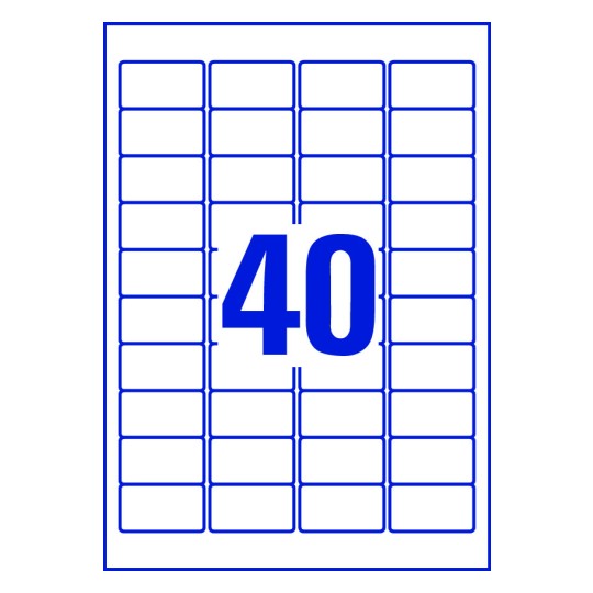 40 stk. etiketter pr. ark.