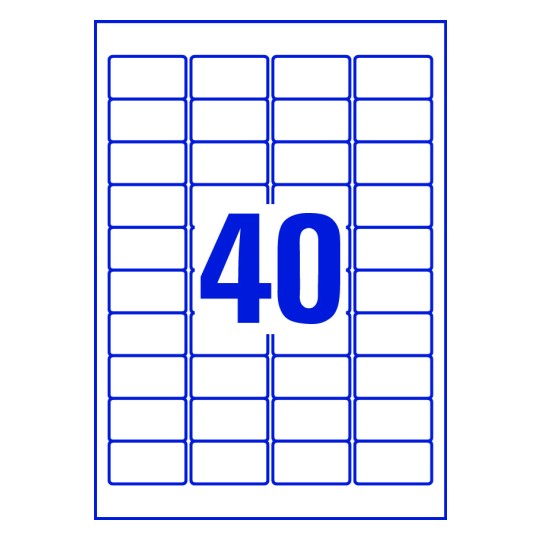 40 stk. etiketter pr. ark.