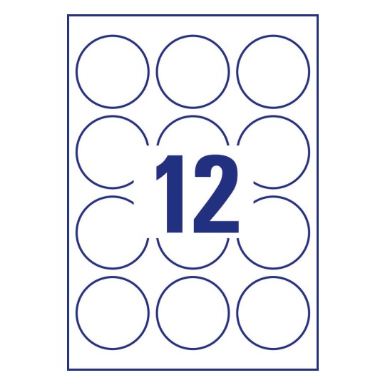 12 stk. etiketter pr. ark.