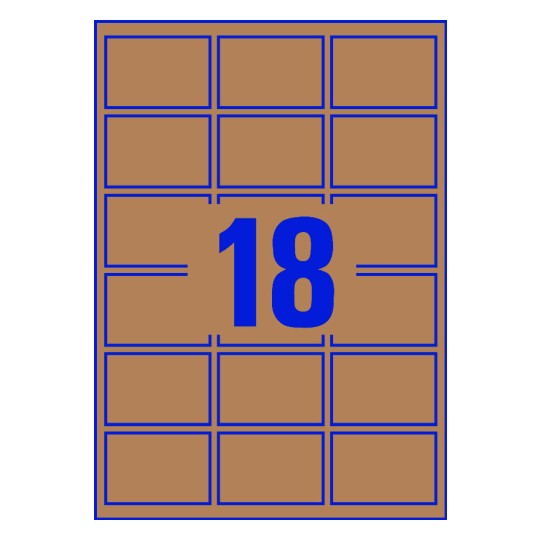 18 stk. etiketter pr. ark.