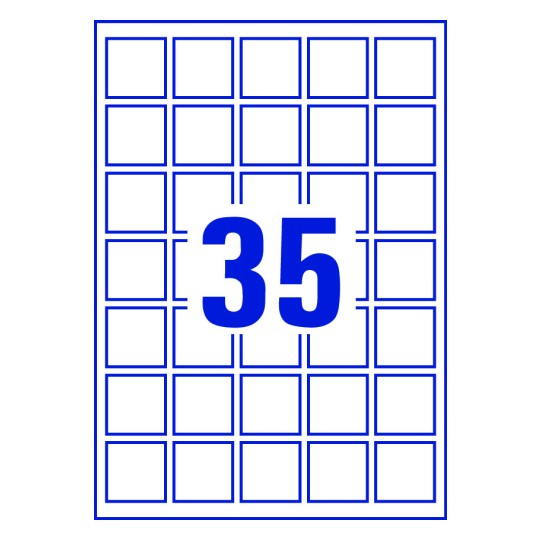 35 stk. etiketter pr. ark.