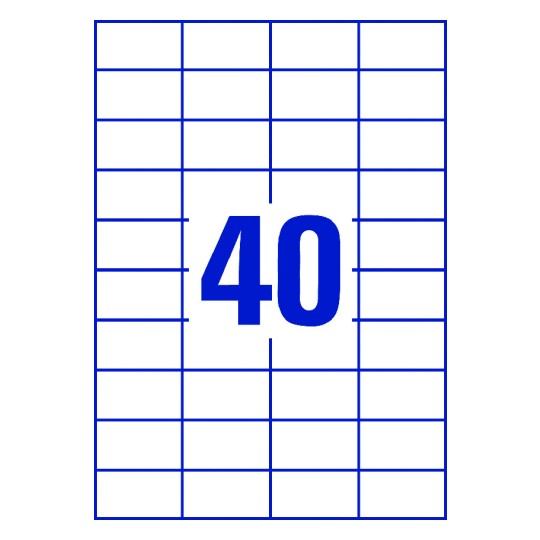 40 stk. etiketter pr. ark.