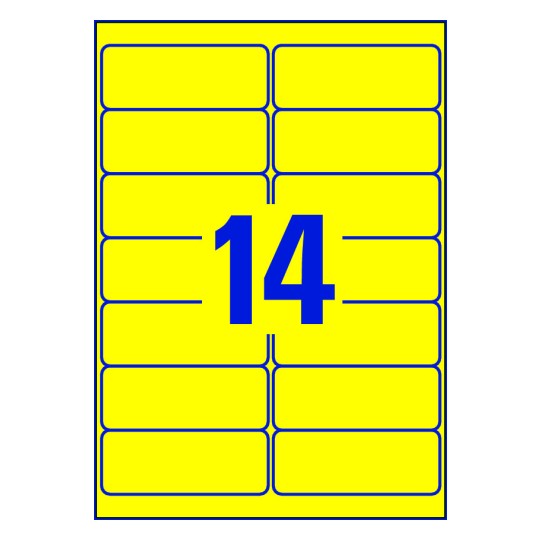 14 stk. etiketter pr. ark.