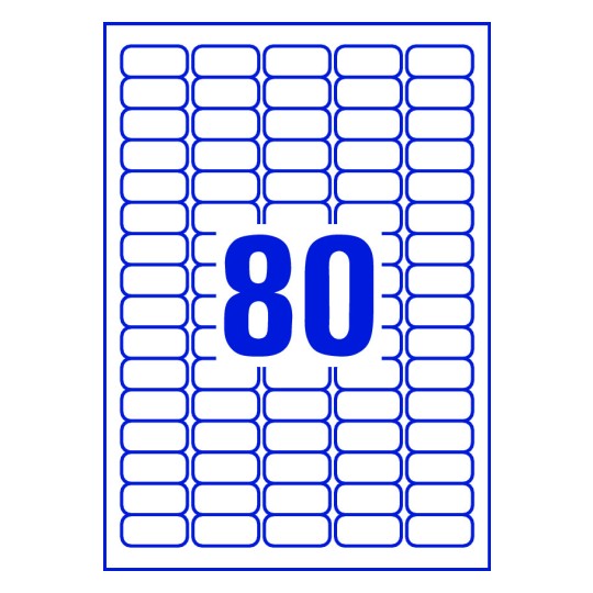 80 stk. etiketter pr. ark.