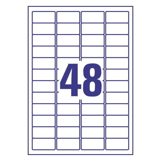 48 stk. etiketter pr. ark.