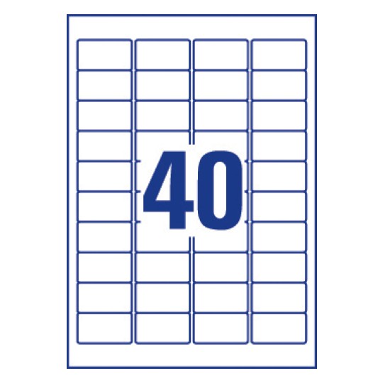 40 stk. etiketter pr. ark.