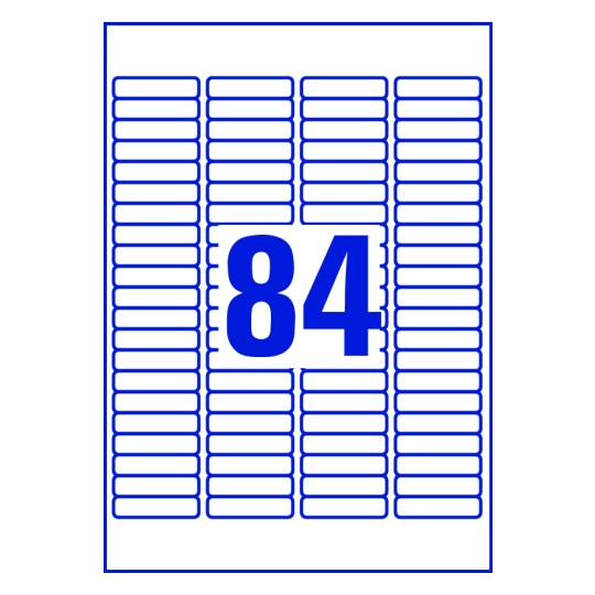 84 stk. etiketter pr. ark.