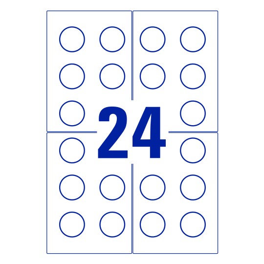 24 stk. etiketter pr. ark.