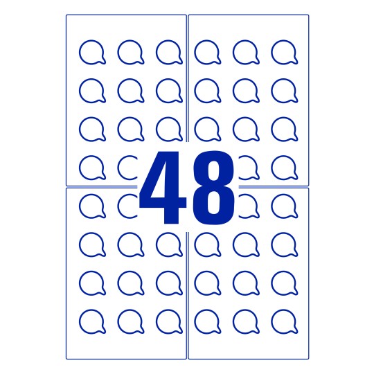 48 stk. etiketter pr. ark.