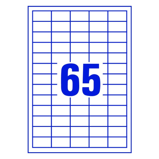 65 stk. etiketter pr. ark.