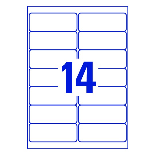 14 stk. etiketter pr. ark.