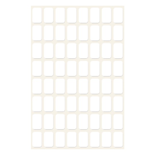 Individuelt ark, artikel: 3041, multifunktionelle etiketter, format: 13 x 8 mm, 64 etiketter/ark?