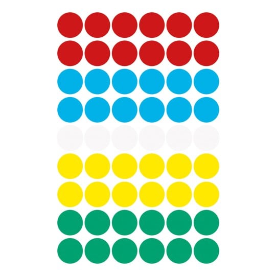 Afbildning Enkeltark, Artikel: 3088, Markeringspunkter, Format: ⌀ 12 mm, 54 markeringspunkter/ark?