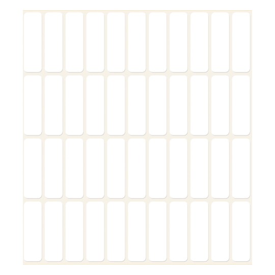 Afbildning Enkeltark, Artikel: 3320, Multifunktionelle etiketter, Format: 32 x 10 mm, 44 etiketter/ark