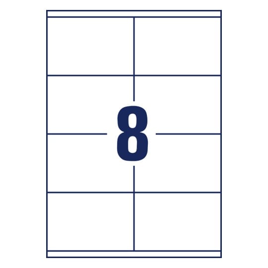 Stansetegning enkeltark A4, Artikel: 3426, Universal-etiketter, Format: 105 x 70 mm, 8 etiketter/ark?
