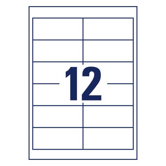 Stanse-tegning enkeltark A4, Artikel: 3659, Universal-etiketter, Format: 97 x 42,3 mm, 12 etiketter/ark?