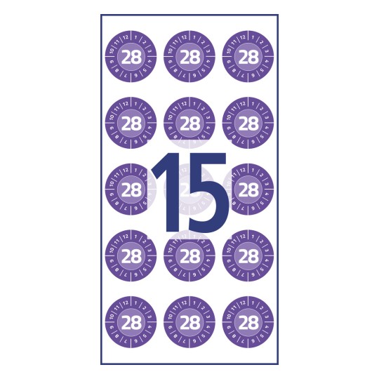 En layout, der viser flere runde former, alle med tallet 28, med et fremtrædende tal 15 i midten.