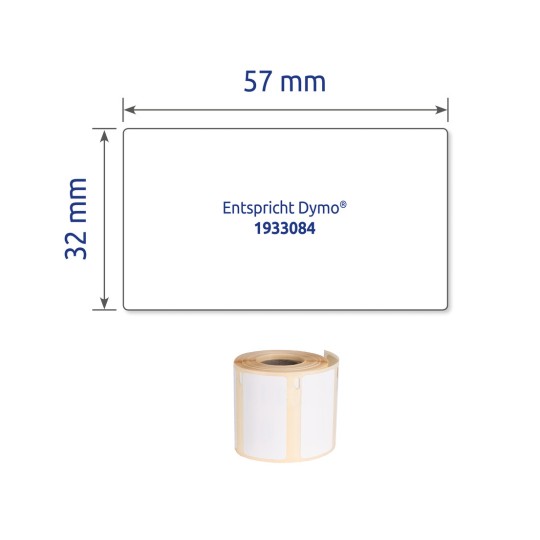 Enkeltafbildning etiket, artikel: A1933084, rulle-etiketter, format: 32 x 57 mm, 400 etiketter/rulle?