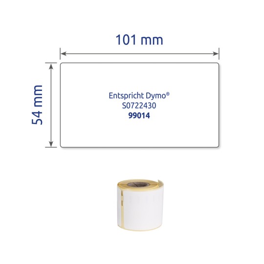 Enkeltetiket, Varenummer: AS0722430, Rulleetiketter, Format: 54 x 101 mm, 220 etiketter/rulle