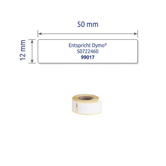 Enkeltbillede etiket, artikel: AS0722460, rulleetiketter, format: 12 x 50 mm, 220 etiketter/rulle.
