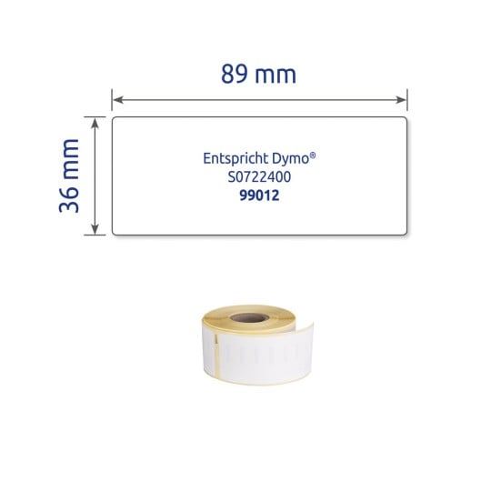 Enkeltafbeeldning etiket, artikel: ASS0722400, rulleetiketter, format: 36 x 89 mm, 260 etiketter/rulle?