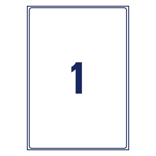 Stansetegning Enkeltside A4, Artikel: J8167-25, Forsendelsesetiketter, Format: 199,6 x 289,1 mm, 1 etiket/ark?