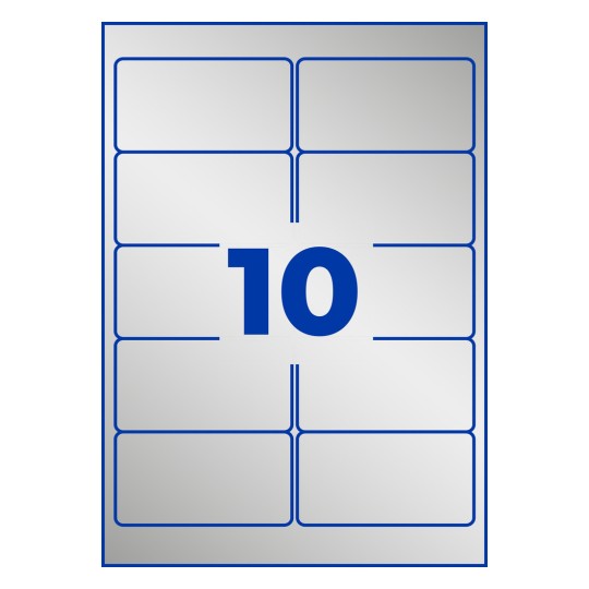 Stansetegning enkeltark A4, Artikel: L6012-20, typeskilt-etiketter, Format: 96 x 50,8 mm, 10 etiketter/ark?
