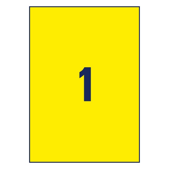 Stansetegning enkeltark A4, Vare: L6111-20, Vejrbestandige folie-etiketter, Format: 210 x 297 mm, 1 etiket/ark?