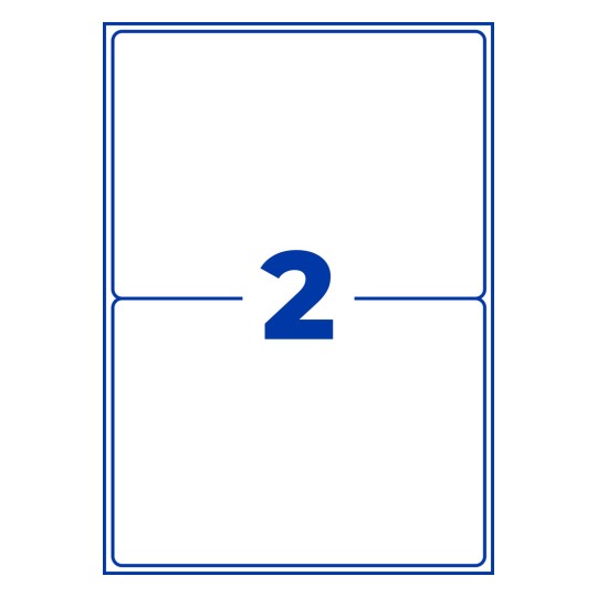 Stansetegning enkeltark A4, Artikel: L7068-20, Vejrbestandige folieetiketter, Format: 199,6 x 143,5 mm, 2 etiketter/ark?