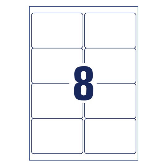 Stansetegning enkeltark A4, Artikel: L7165B-100, Forsendelsesetiketter, Format: 67,7 x 99,1 mm, 8 etiketter/ark?