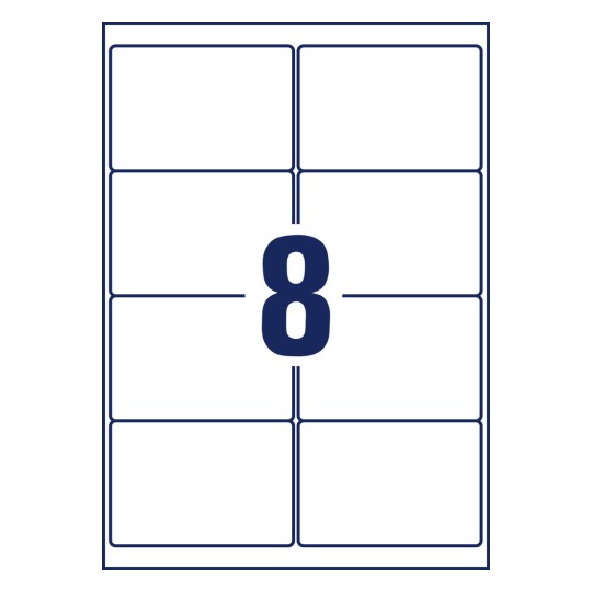 Stansemærkning Enkeltark A4, Artikel: L7976-25, Fryseetiketter, Format: 99,1 x 67,7 mm, 8 etiketter/ark