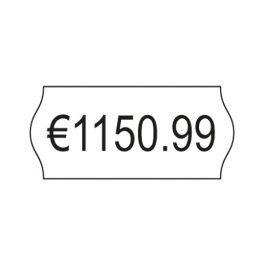 Enkeltstående billede Etiket, Artikel: PLP1226, Prismærke-etiketter, 1-linjede, Format: 26 x 12 mm, 1.500 etiketter/rulle.