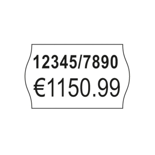 Enkeltabelletiket, Artikel: PLP1626, Prismærkningsetiketter, 2-linjers, Format: 26 x 16 mm, 1.200 etiketter/rulle